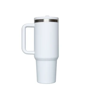 Modern Stainless Steel Travel Tumbler Mug with Handle - 1000ml