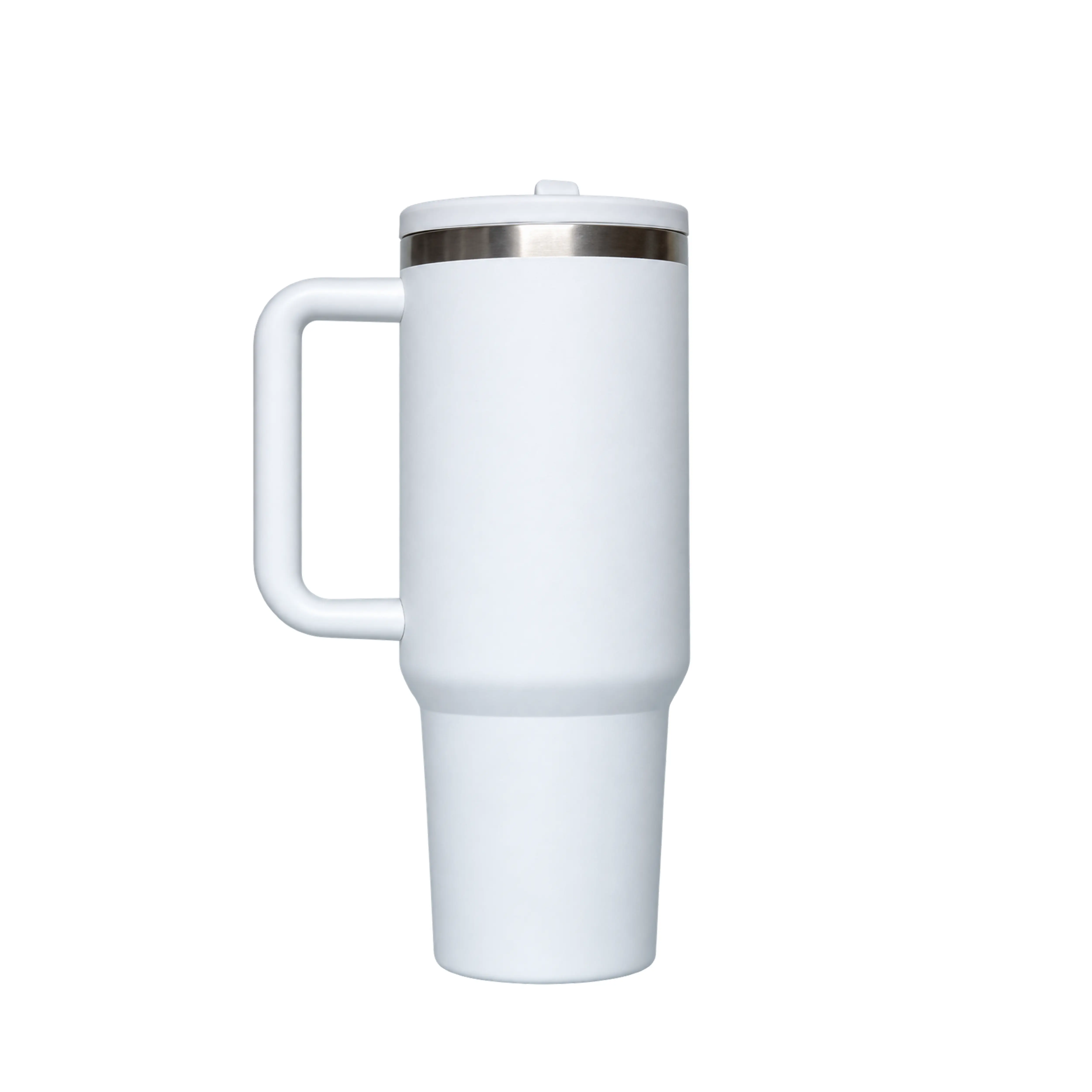 Modern Stainless Steel Travel Tumbler Mug with Handle - 1000ml