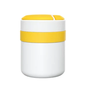 Insulated Thermal Food Container Jar (White & Yellow)