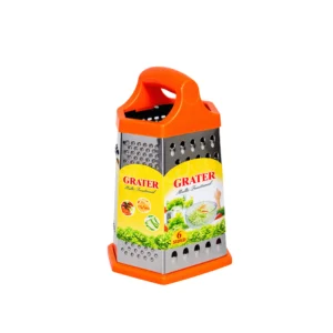 Multifunctional 6-Sided Stainless Steel Box Grater with Orange Handle