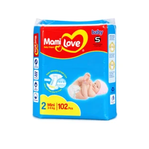 Mami Love Baby Diapers Size 2 Mini (3–6kg) 102 Pieces