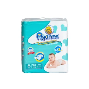 Aganze Soft & Comfortable Baby Diapers Size M (102 Pieces)