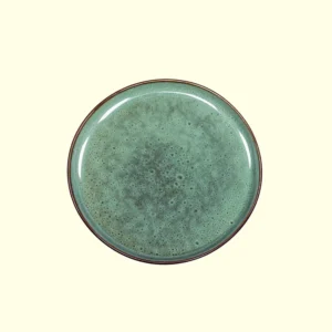 Speckled Moss Green Reactive Glaze Ceramic Dinner Plate