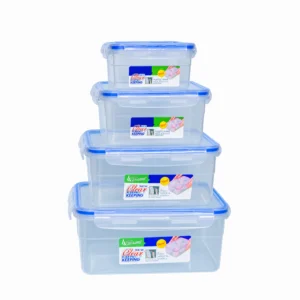 Locking Clear Plastic Airtight Food Storage Container Set (Set of 4)