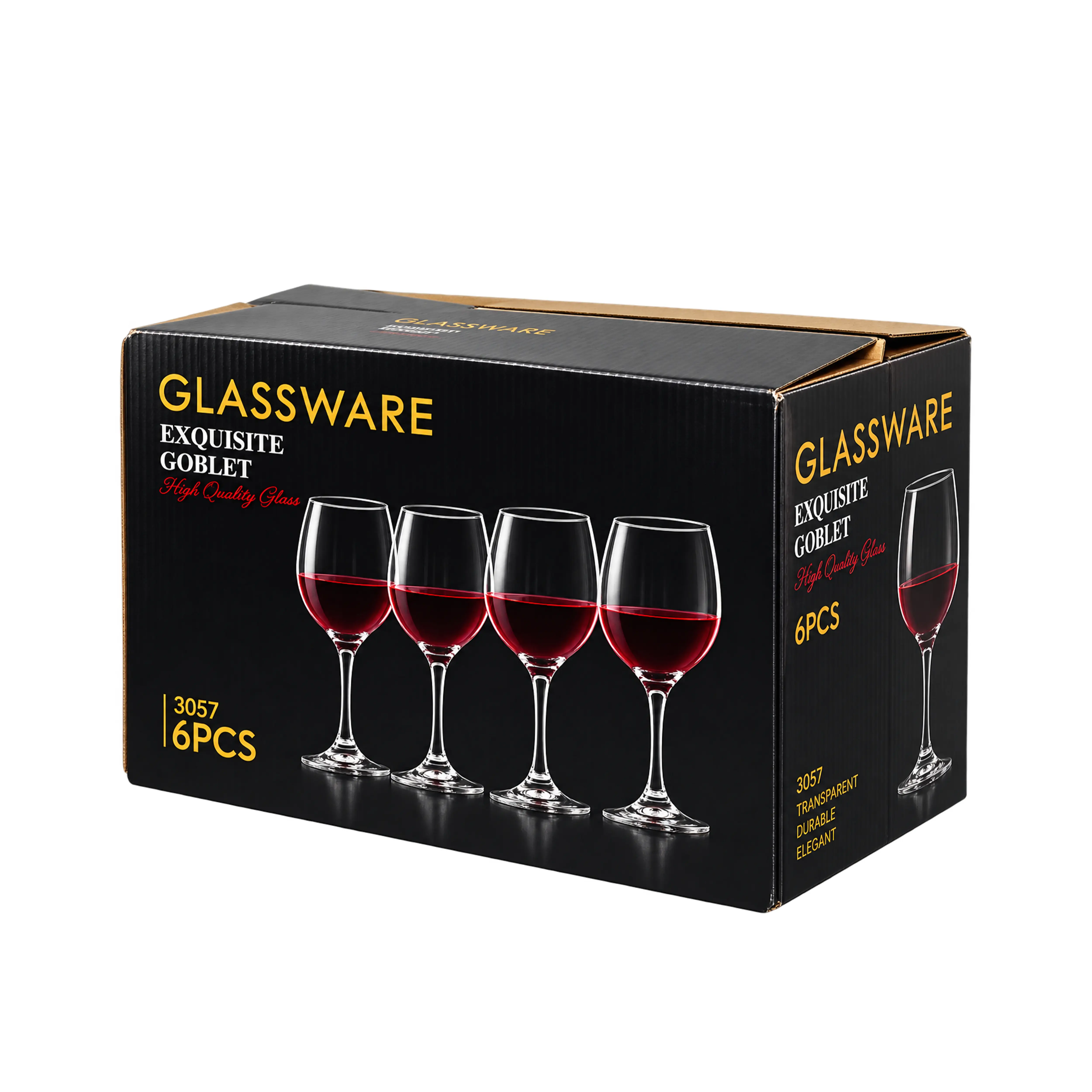 Glassware Exquisite Goblet Red Wine Glass Set 3057 - 6 Pieces