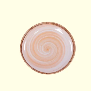 Peach Orange Melamine Spiral Dinner Plate