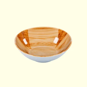 Faux Wood Grain Melamine  Salad & Soup Bowl