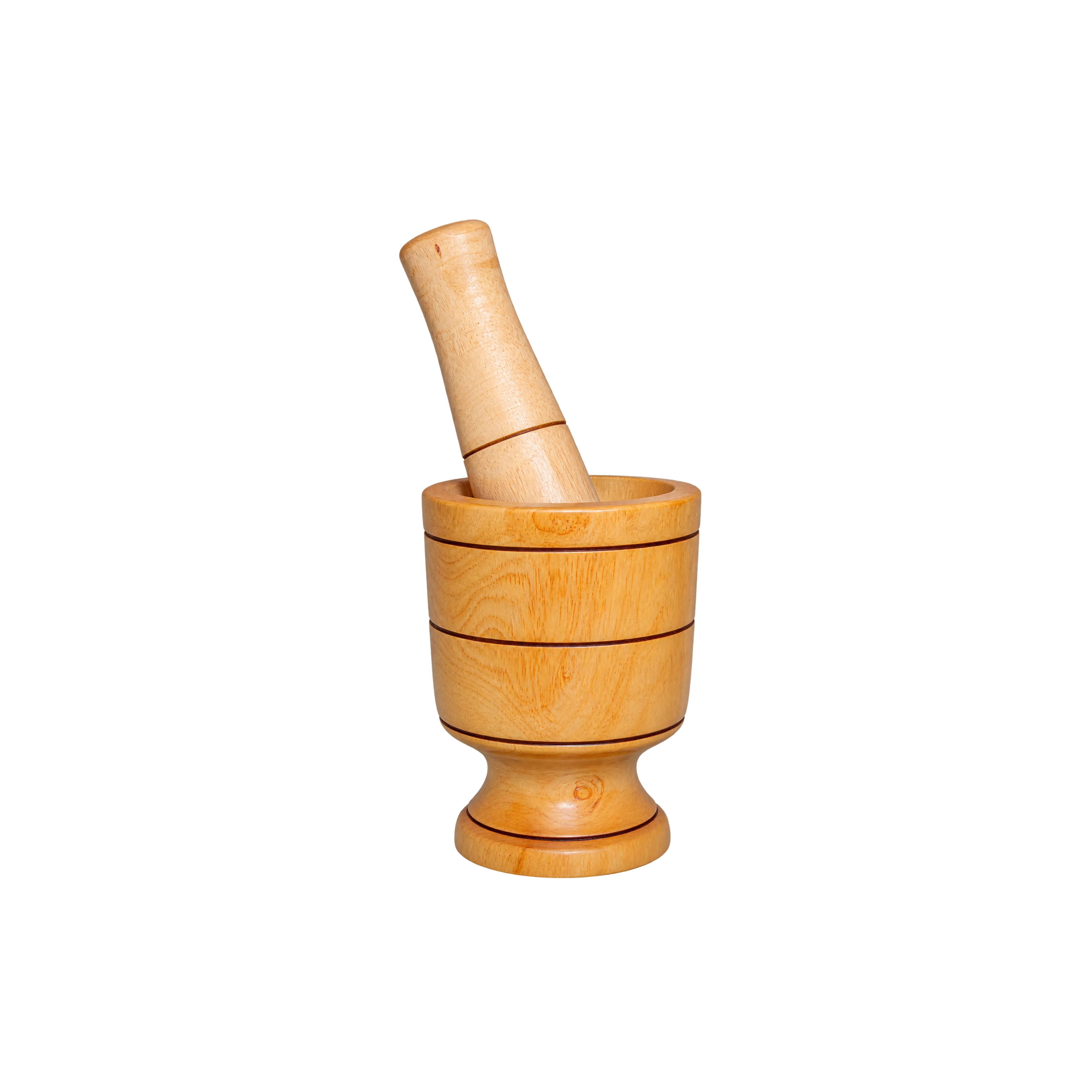 Traditional Wooden Mortar and Pestle Set